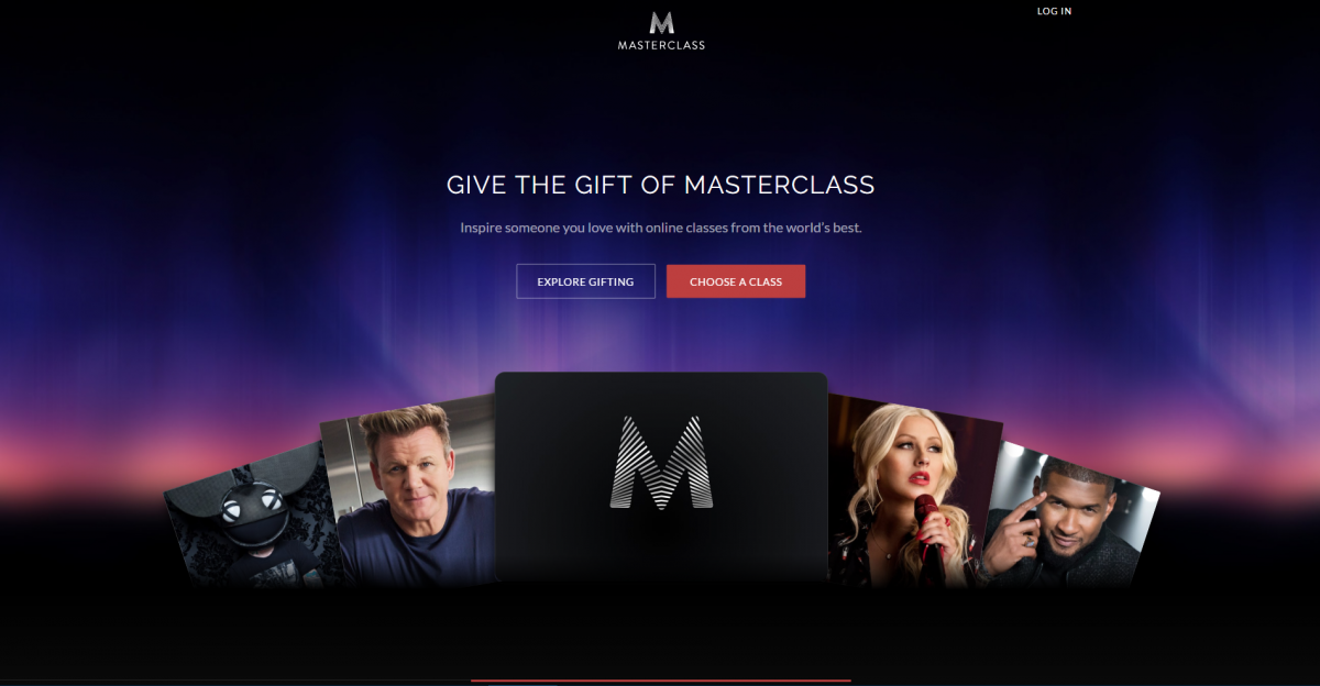 A MasterClass course page with video lessons and assignments