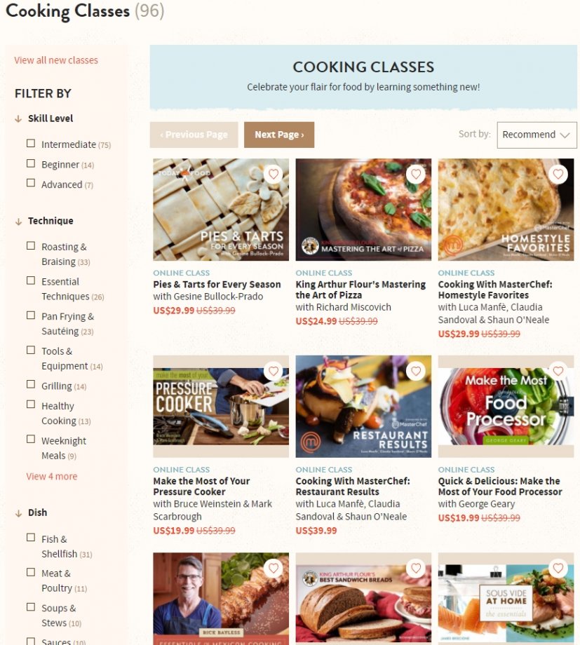 Каталог курсов образовательного проекта Craftsy